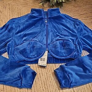 Jeremy Scott adidas js track jacket top blue size M NWT